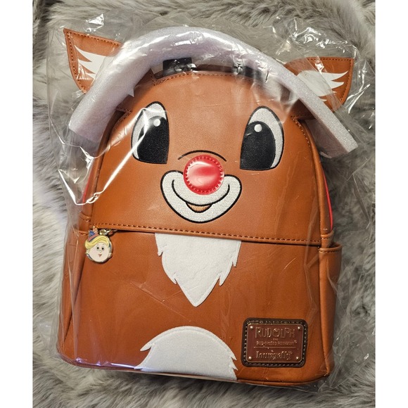Exclusive Loungefly Rudolph the Red-Nosed Reindeer Light Up Backpack - Picture 9 of 10